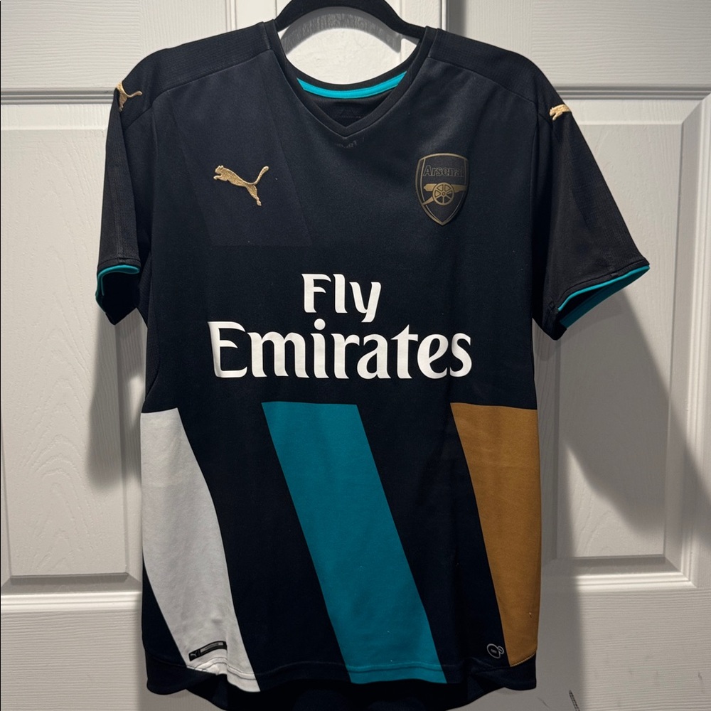 Puma Black Arsenal Jersey with Teal and Gold Accents